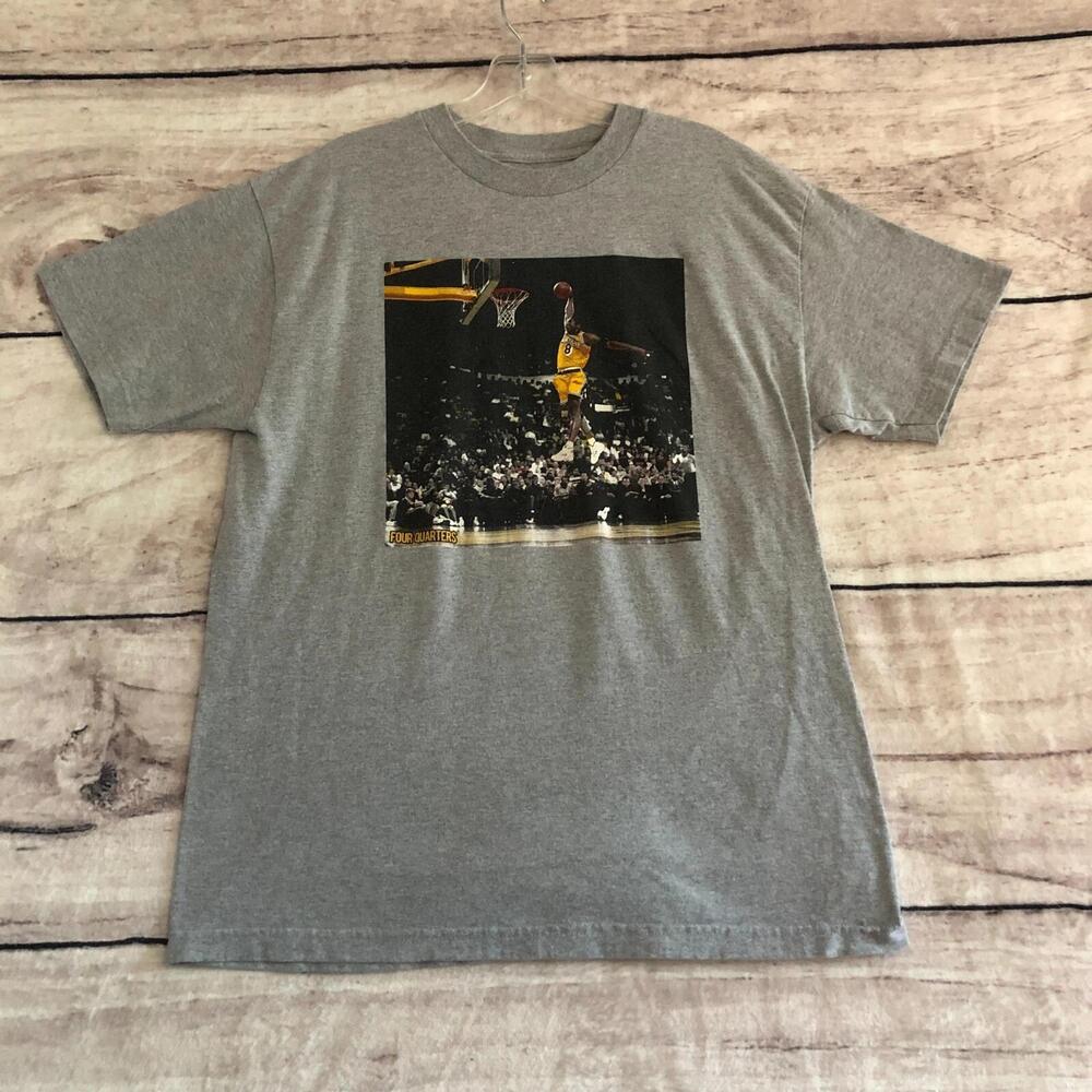 Vtg Four Quarters T Shirt Mens Large Gray Kobe Bryant 8 Slam Dunk La Lakers 90S